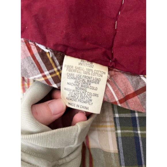 Woolrich Twin Patchwork Plaid Quilted Coverlet Country Rustic Bedding